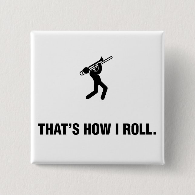Trombone Player Pinback Button (Front)