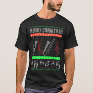 Trombone Player Ugly Christmas Sweater Style Gift