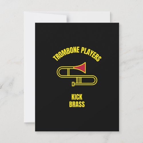 Trombone players kick brass thank you card