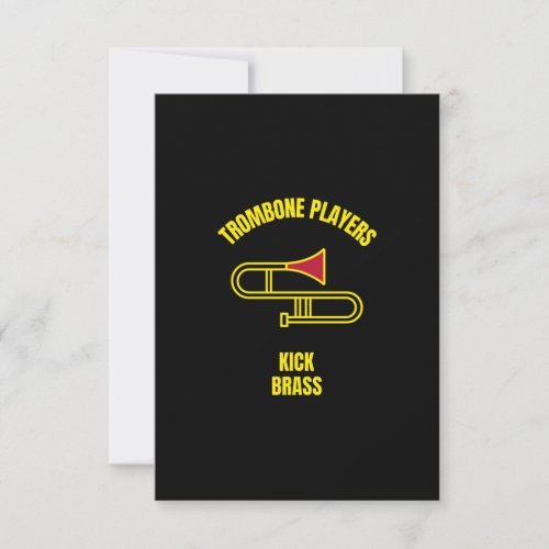 Trombone players kick brass thank you card