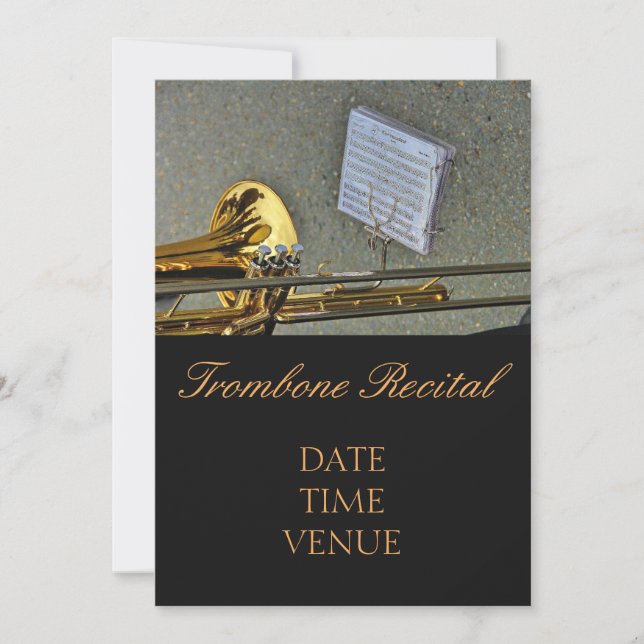 Trombone Recital elegant stylish performance Invitation (Front)