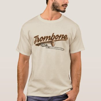 Trombone Retro T-shirt by OffRecord at Zazzle