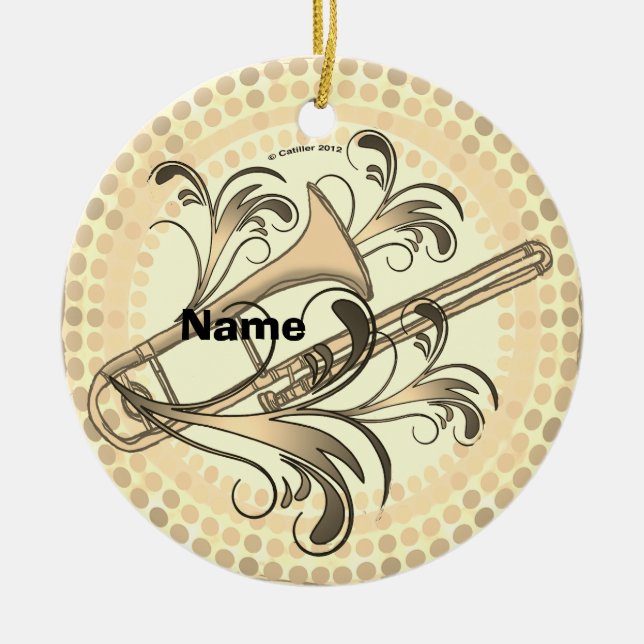 Trombone Rhythm  Ceramic Ornament (Front)