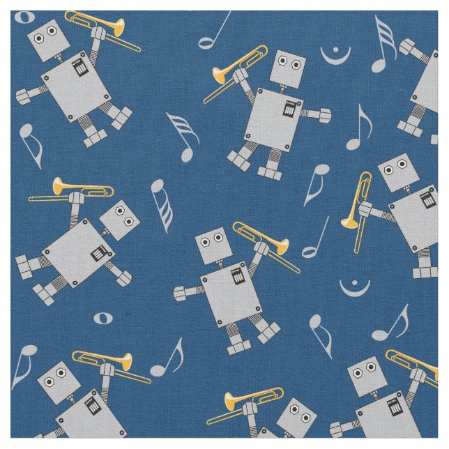 Trombone Robot Fabric (Close Up)