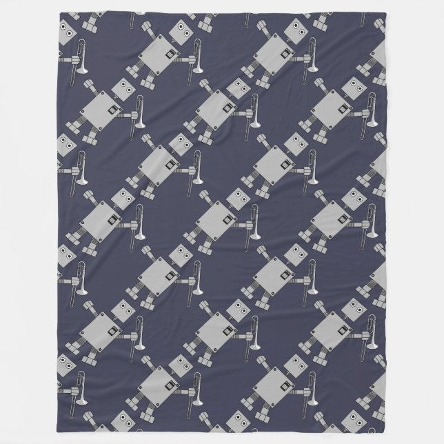Trombone Robot Fleece Blanket (Front)