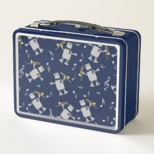 Trombone Robot Metal Lunch Box