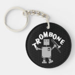 Trombone Robot Text Keychain