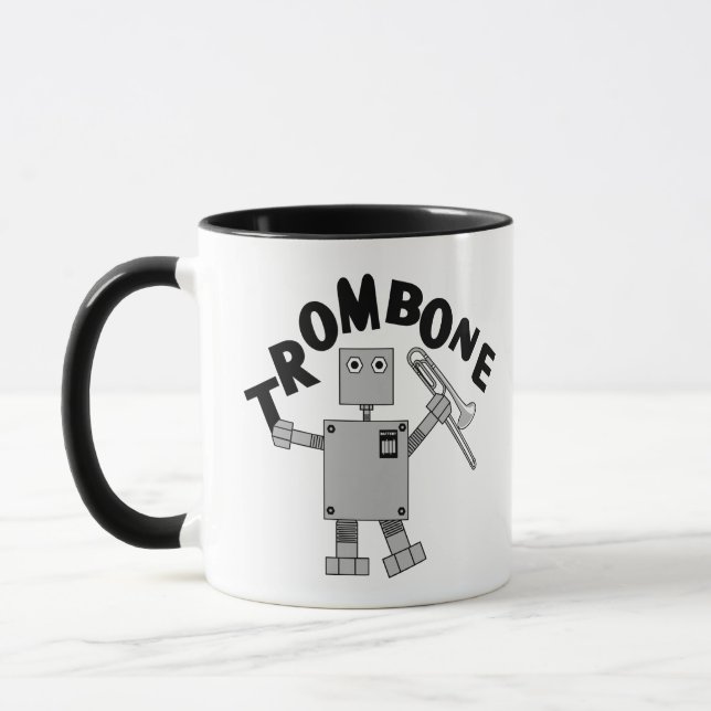 Trombone Robot Text Mug (Left)