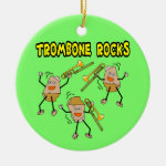 Trombone Rocks Ceramic Ornament