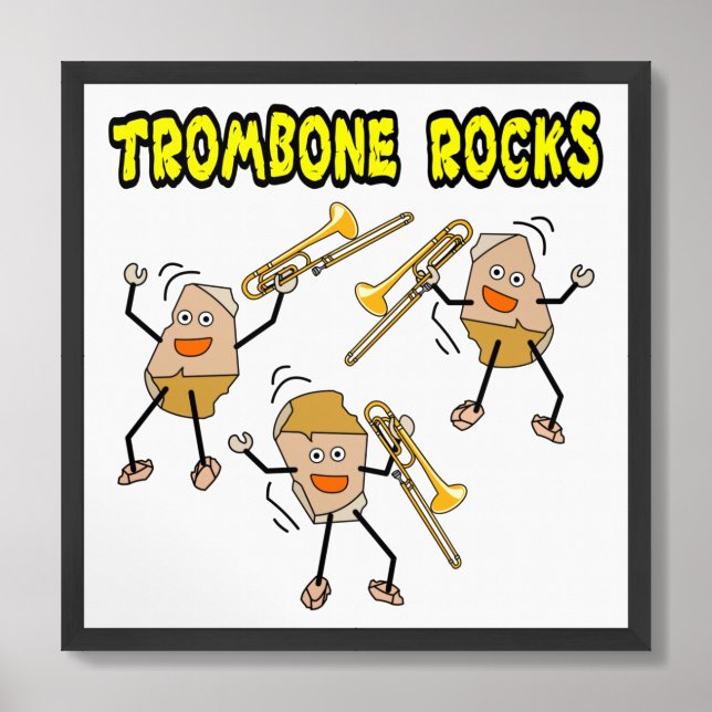 Trombone Rocks Framed Art (Framed Front)