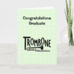 Trombone Rough Text Graduation Card