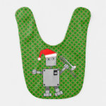 Trombone Santa Hat Robot Baby Bib