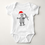 Trombone Santa Hat Robot Baby Bodysuit