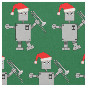 Trombone Santa Hat Robot  Fabric
