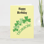 Trombone Shamrocks Arc Birthday Card