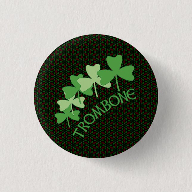 Trombone Shamrocks Arc Button (Front)