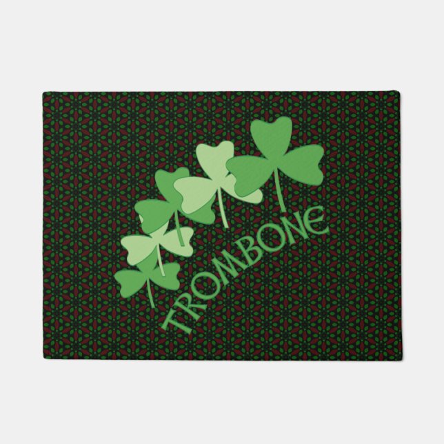 Trombone Shamrocks Arc Doormat (Front)