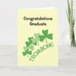 Trombone Shamrocks Arc Graduation Card