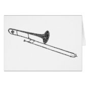 Trombone Shaped Word Art Black Text (Front Horizontal)