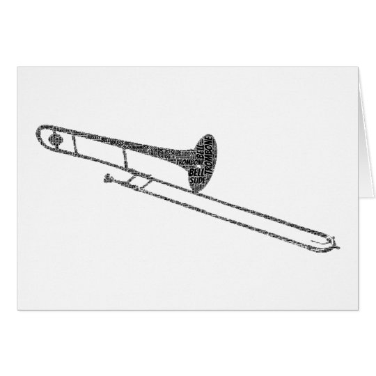 Trombone Shaped Word Art Black Text