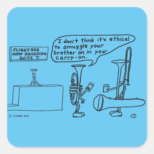 Trombone Smuggling Square Sticker (Front)