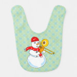 Trombone Snowman Baby Bib