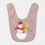 Trombone Snowman Baby Bib