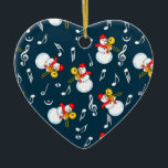 Trombone Snowman Music Notes Pattern Ceramic Ornament<br><div class="desc">A jumble of snowmen trombone players wearing a music note scarf and music notes is a funny winter gift design for trombonists,  music teachers and students in concert,  jazz and marching band.</div>