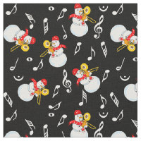 Trombone Snowman Music Notes Pattern