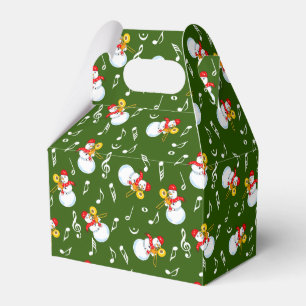 Trombone Snowman Music Notes Pattern Favor Boxes