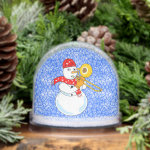 Trombone Snowman Snow Globe