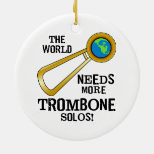 Trombone Solos Ceramic Ornament
