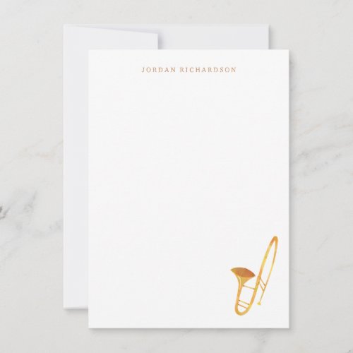 Trombone Stationery _ Instrument Thank You Notes
