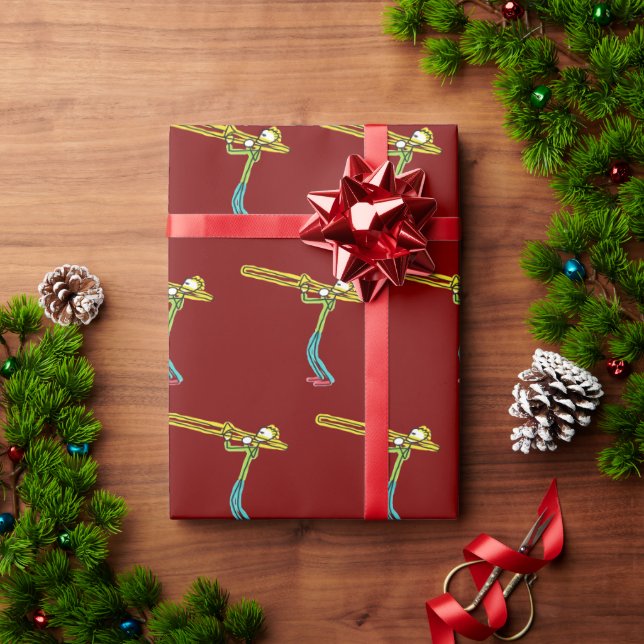 Trombone Stickman Wrapping Paper (Holiday Gift)