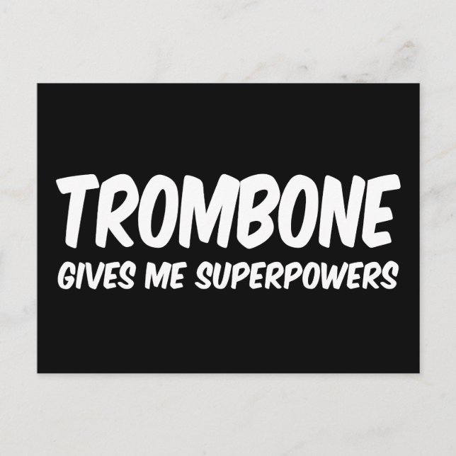 Trombone Superpowers Funny Superhero Music Postcard (Front)