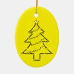 Trombone Text Christmas Tree Ceramic Ornament