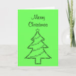 Trombone Text Christmas Tree Christmas Card