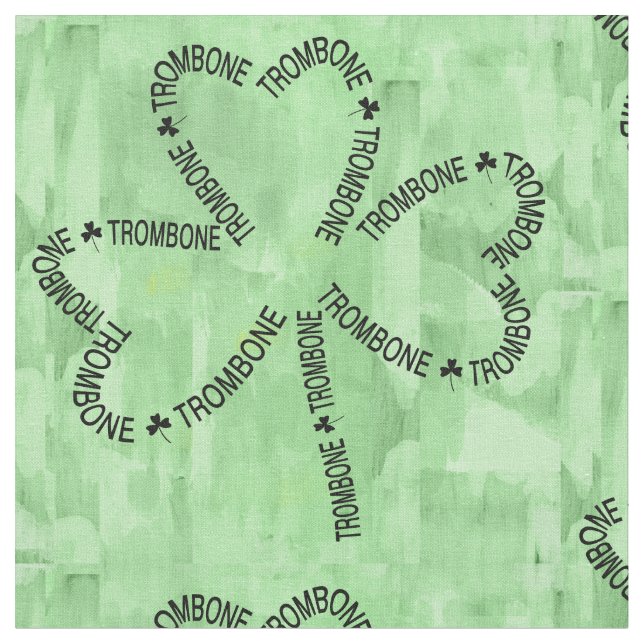 Trombone Text Shamrock Fabric (Close Up)
