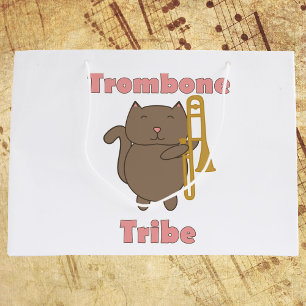 Trombone Tribe Cat Marching Band Music Design Large Gift Bag
