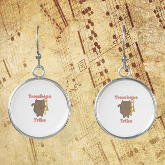 Trombone Tribe Cute Cat Pink Letters Earrings