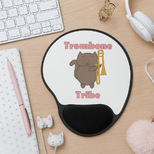 Trombone Tribe Funny Cat Pink Letters Gel Mouse Pad