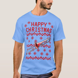 Trombone Ugly Christmas Trombonist Brass Teacher M T-Shirt