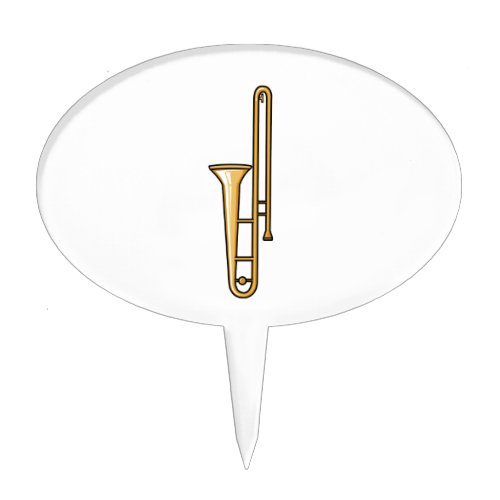 trombone upright graphic cake topper