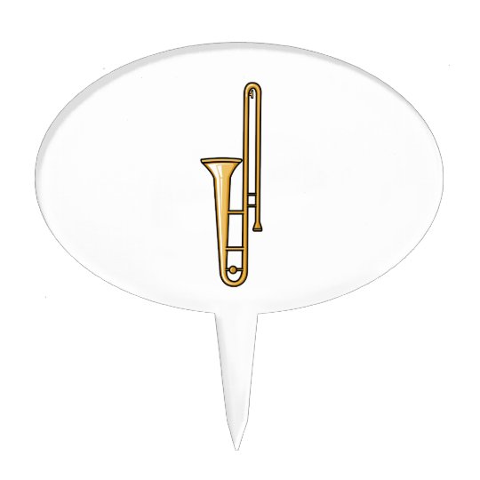trombone upright graphic cake topper