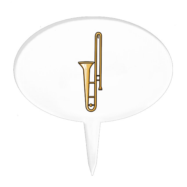 trombone upright graphic cake topper (Front)
