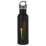 trombone upright graphic water bottle