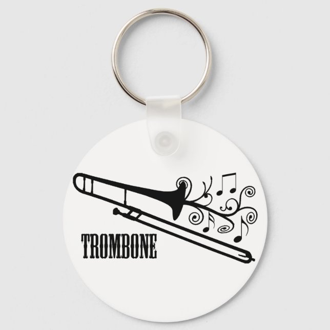 Trombone Vector Design Keychain (Front)