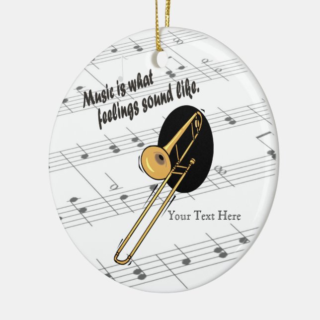 Trombone Version - What Feelings Sound Like Ceramic Ornament (Left)