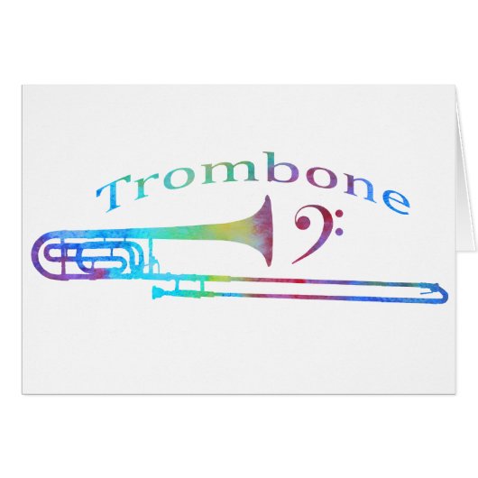 Trombone with Bass Clef Cards (Front Horizontal)
