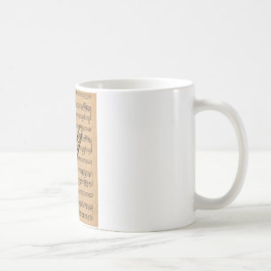Trombone With Sheet Music Background Coffee Mug